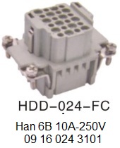 HDD-024-FC H6B Han 6B 10A-250V 09 16 024 3101 24pin-female-crimp-OUKERUI-SMICO-Harting-Heavy-duty-connector.jpg